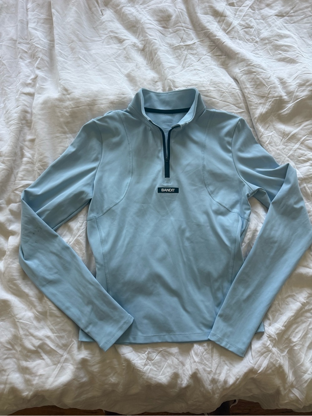 Bandit Women's Light Blue Long-Sleeve Quarter-Zip Top